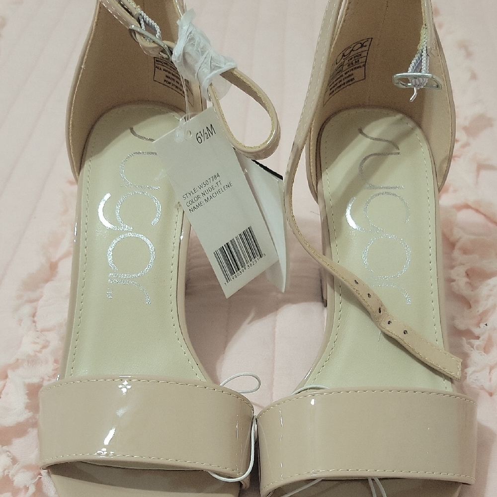 Sugar Patent Nude Ankle-Strap Heels